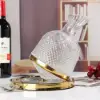 Luxury Tumbler Wine Decanter 360 Rotating Hand-Carved Diamond Creative Spin Decanter