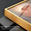 3Pcs Modern Geometric Wall Clock Decor Set Canvas Painting Wall Clocks with Gold Frame – AUD-H0585