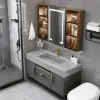 1000mm Black Wall-mount LED Lighted Bathroom Medicine Cabinet Vanity Mirror with Storage