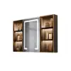 1000mm Black Wall-mount LED Lighted Bathroom Medicine Cabinet Vanity Mirror with Storage