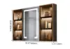 1000mm Black Wall-mount LED Lighted Bathroom Medicine Cabinet Vanity Mirror with Storage