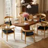 Japandi 100 – 140 cm Extendable Round-to-Oval Wood Dining Table–Warm Walnut, Seats 4-6