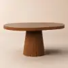 Japandi 100 – 140 cm Extendable Round-to-Oval Wood Dining Table–Warm Walnut, Seats 4-6