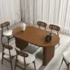 Fluve 160 - 200 cm Extendable Oval Walnut Dining Table, Seats 4-6