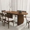 Fluve 160 - 200 cm Extendable Oval Walnut Dining Table, Seats 4-6