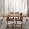 Fluve 160 - 200 cm Extendable Oval Walnut Dining Table, Seats 4-6
