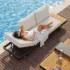 Tevara 4-Piece Outdoor Teak & Aluminium Modular Sofa Set with Coffee Table for 6 – Dark Grey