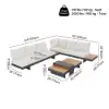Tevara 4-Piece Outdoor Teak & Aluminium Modular Sofa Set with Coffee Table for 6 – Dark Grey