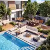 Tevara 4-Piece Outdoor Teak & Aluminium Modular Sofa Set with Coffee Table for 6 – Dark Grey