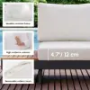 Tevara 4-Piece Outdoor Teak & Aluminium Modular Sofa Set with Coffee Table for 6 – Dark Grey