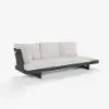 Tevara 4-Piece Outdoor Teak & Aluminium Modular Sofa Set with Coffee Table for 6 – Dark Grey