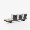 Tevara 4-Piece Outdoor Teak & Aluminium Modular Sofa Set with Coffee Table for 6 – Dark Grey