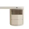 Modern 152 cm L-Shaped Whitewash Office Desk with Drawers, Rotating Design