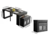 Modern 180 cm Extendable Black Wood Dining Table with Sideboard, Seats 2-4