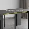 Modern 180 cm Extendable Black Wood Dining Table with Sideboard, Seats 2-4