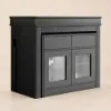 Modern 180 cm Extendable Black Wood Dining Table with Sideboard, Seats 2-4