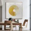 Picture of 3D Modern White Gold Wall Decor Art Textured Canvas Oil Painting with Frame Living Room
