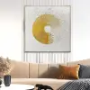 Picture of 3D Modern White Gold Wall Decor Art Textured Canvas Oil Painting with Frame Living Room