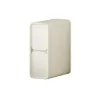 Modern Narrow Off-White 2-Drawer Bedside Table with PU Leather