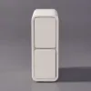 Modern Narrow Off-White 2-Drawer Bedside Table with PU Leather