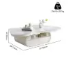 129 cm Oval Sintered Stone Coffee Table with Storage – White