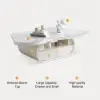 129 cm Oval Sintered Stone Coffee Table with Storage – White