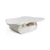 129 cm Oval Sintered Stone Coffee Table with Storage – White
