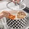 Modern 225mm Divided Serving Tray with Lid 2 Tiered Snack Tray Food Storage Containers