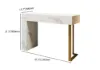 Modern 47" Marble Effect Console Table with 2 Drawers & Golden Leg – White