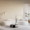 2769 mm 2-Piece Curved Velvet Sectional Sofa with Cushions
