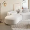 2769 mm 2-Piece Curved Velvet Sectional Sofa with Cushions