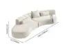 2769 mm 2-Piece Curved Velvet Sectional Sofa with Cushions