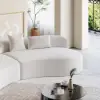 2769 mm 2-Piece Curved Velvet Sectional Sofa with Cushions