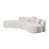 2769 mm 2-Piece Curved Velvet Sectional Sofa with Cushions