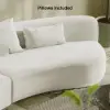 2769 mm 2-Piece Curved Velvet Sectional Sofa with Cushions