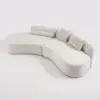 2769 mm 2-Piece Curved Velvet Sectional Sofa with Cushions