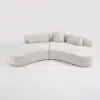 2769 mm 2-Piece Curved Velvet Sectional Sofa with Cushions