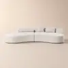 2769 mm 2-Piece Curved Velvet Sectional Sofa with Cushions