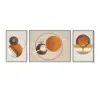3Pcs Geometric Wall Clock Decor Set Modern Canvas Painting Wall Art with Aluminum Frame