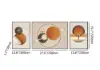 3Pcs Geometric Wall Clock Decor Set Modern Canvas Painting Wall Art with Aluminum Frame