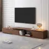 Fero 180 - 280 cm Extendable TV Unit with 3 Drawers – Engineered Wood – Minimalist Walnut Rectangle