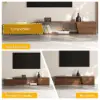 Fero 180 - 280 cm Extendable TV Unit with 3 Drawers – Engineered Wood – Minimalist Walnut Rectangle