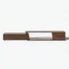 Fero 180 - 280 cm Extendable TV Unit with 3 Drawers – Engineered Wood – Minimalist Walnut Rectangle