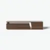 Fero 180 - 280 cm Extendable TV Unit with 3 Drawers – Engineered Wood – Minimalist Walnut Rectangle