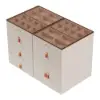 Chanor 1200 mm W Champagne Walk in Wardrobe Island 12 Drawers Dresser Chest Jewellery Storage