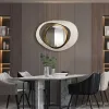 Modern Warm White & Gold Geometric Wall Mirror Decor for Living Room Bedroom
