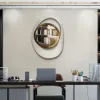 Modern Warm White & Gold Geometric Wall Mirror Decor for Living Room Bedroom