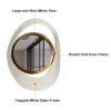 Modern Warm White & Gold Geometric Wall Mirror Decor for Living Room Bedroom