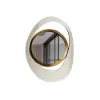 Modern Warm White & Gold Geometric Wall Mirror Decor for Living Room Bedroom