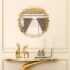 600mm Modern Large Gold Round Pebble Wall Mirror Decor with Geometric Frame Living Room